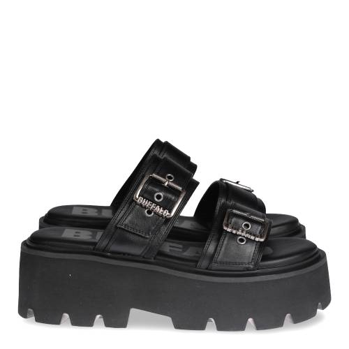 Γυναικείο Mule Buffalo Brake Two Strap Μαύρο