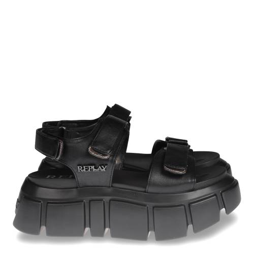 Γυναικείο Πέδιλο Replay Nutsy Velcro Μαύρο