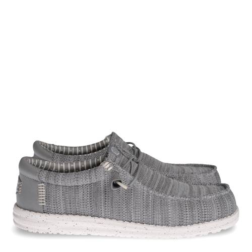 Men's Casual Hey Dude Wally Stretch Sox Grey