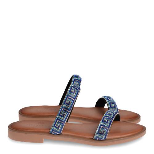 Γυναικείο Φλατ Myconian Sandals 21061 Μπλέ